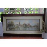 After Robin Davidson Marlow and Henley - a pair Lithographs 21cm x 66cm (2)