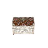 A gem set silver colour box