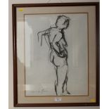 Richard W. Conway-Jones Study of a nude Charcoal, signed 50cm x 38cm