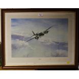 After Robert Taylor Mosquito aircraft Lithograph signed in pencil by Leonard Cheshire V.C. 31cm x