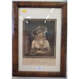 After J. Hopner Sophia Western, Fielding's Tom Jones Mezzotint 31cm x 22cm in a walnut frame