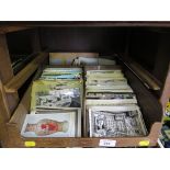 A collection of postcards, mostly 1960s topographical and museum cards, also Ordnance Survey maps