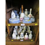 A collection of Wedgwood jasperwares and ceramic bells