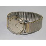 A gentleman's stainless steel automatic Omega Seamaster wristwatch