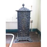 A Rippingilles patent cast iron heater by the Albion Lamp Co. with all over foliate decoration, 75cm