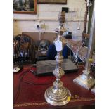 A Victorian silver on copper lamp stand, 43cm high