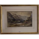 Highland view with a river Watercolour Possibly signed Rothwell (slipped in mount) 29cm x 47cm