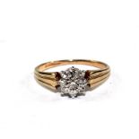 A 9 carat diamond posy ring