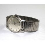 A gentleman's stainless steel Omega Geneve wristwatch, manual wind