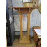 A Gothic style oak lectern on a plinth base, 51.5cm wide, 38.5cm deep, 107cm high