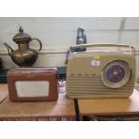 A Roberts R300 transistor radio and a Bush retro style antique radio (2)