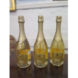 Three bottles of Noble Cuvee de Lanson Blanc de Blancs champagne 2000 (3)