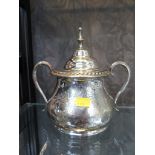 An Elkington silver plated two handled trophy cup inscribed Ellan Vannin. Ellan Vannin an iron