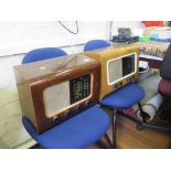 A Pye P.45 walnut veneered valve radio and a Pye 19D walnut veneered valve radio (2)