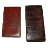 Two crocodile skin cigarette cases, stamped Fortnum and Mason Ltd (2)