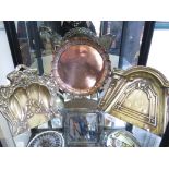 A copper Joseph Sankey circular tray with impressed Neptune mark, 1910-1914, 25cm diameter; and