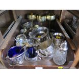 Four goblets and other items