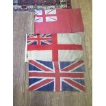 A Royal Navy white ensign flag, a red ensign flag and a Union Jack (3)