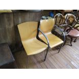 A set of six birch plywood dining chairs and another chair (7)