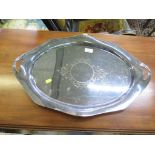 A silver plated tray, 56cm