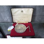 A boxed Wellington commemorative silver picture medal, produced by Toye, Kenning & Spencer,
