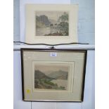 Claude A Rowbotham A pair of Lake District views Colour aquatints, Signed in pencil 15.5cm x 20.5cm,