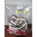 Two bags of costume jewellery