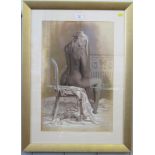 G. Tristram study of a young nude lady seated signed limited edition print 160/225, 55cm x 35cm