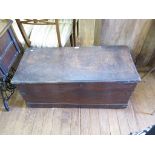 A stained wood blanket box, 102cm wide, 45cm high, 44cm deep