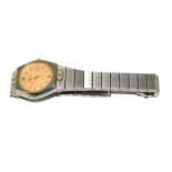 A bi-metal stainless steel Bulova ladies wristwatch, with date aperture