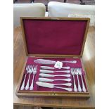 A canteen of fish knives and forks for six