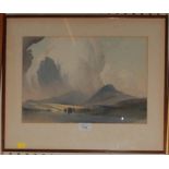•William Heaton Cooper (1903 - 1995) Stormy skies over the Lake District Watercolour, signed W.H.