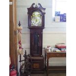 A George III style mahogany longcase clock by Richard Broad, Bodwyn, the swanneck pediment over a