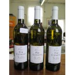 Wine: Cuvee du Pere Clement 2010 Colombard four bottles and 2011 Colombard one bottle; Chevalier