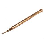 An Edwardian gold colour metal telescopic pencil