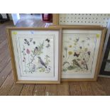 Marjorie Blamey Four prints of birds and flora 29 x 23cm
