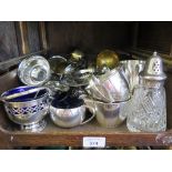 Four goblets and other items