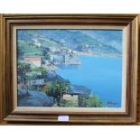 Robert Stoddart Bellagio Watercolour, signed 37cm x 29cm and a view of the Amalfi coast Oil on