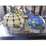Two Tiffany style lampshades