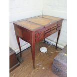 A 19th century continental inlaid kingwood Poudrouse or dressing table, the hinged top enclosing a