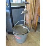 A Mystro ARP WWII pump and galvanised bucket