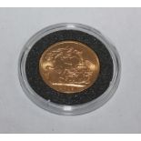 A George V gold sovereign 1913