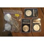 A collection of U.S.A. Morgan and Peace silver dollars