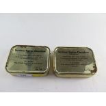 Two tins of Survival Ration Chocolate (individual), packed 7/64, still sealed