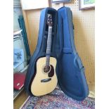 A Nineboys acoustic guitar Model DL5, in a fitted case