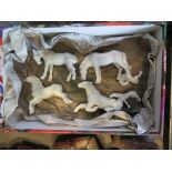 Six Blancs de Chine figures of horses, largest 7cm high