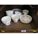 A Royal Osbourne rose pattern part tea service, including six cups, saucers and side plates and a