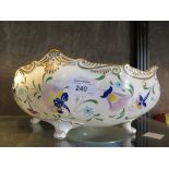 A Coalport porcelain oval shaped footed dish in the Pageant pattern with hand enameled and gilded