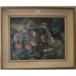 V. Roth Still Life of Flowers Oil on board, signed and dated 1947 33.5cm x 43.5cm