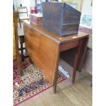 A mahogany drop leaf table, on square tapering legs, 86cm wide 71cm high